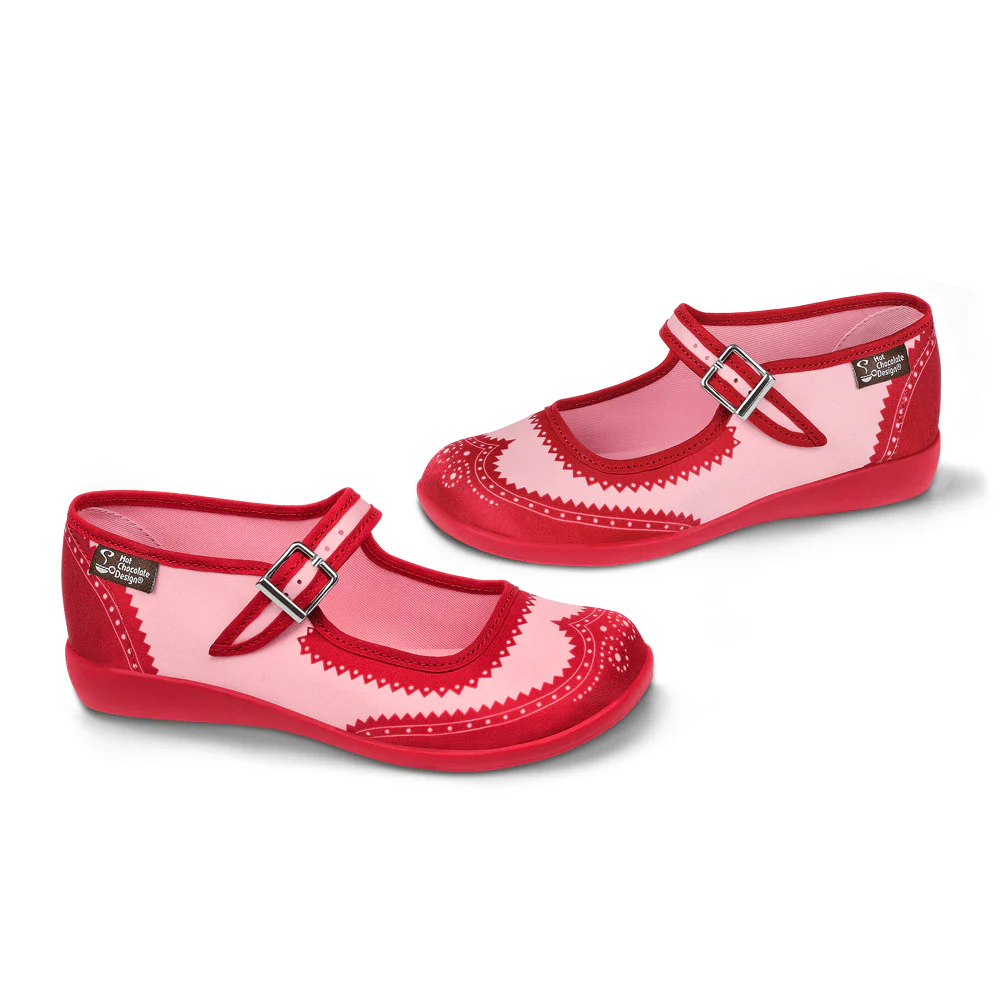 Hot Chocolate Design Classic Brogue - Red - Image 2