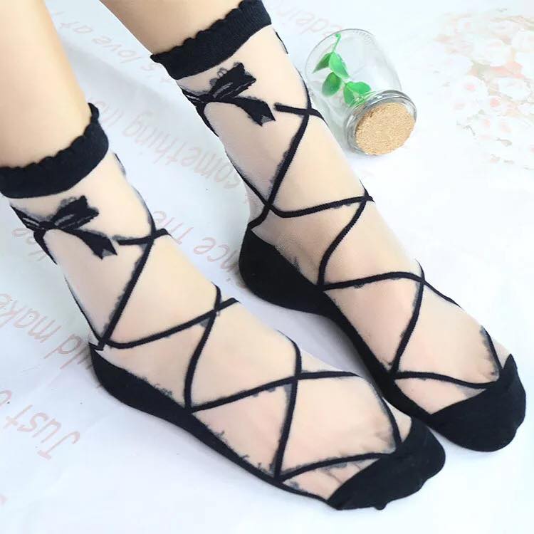 Crystal Ballerina Mid Crew Socks (4 Colours!)