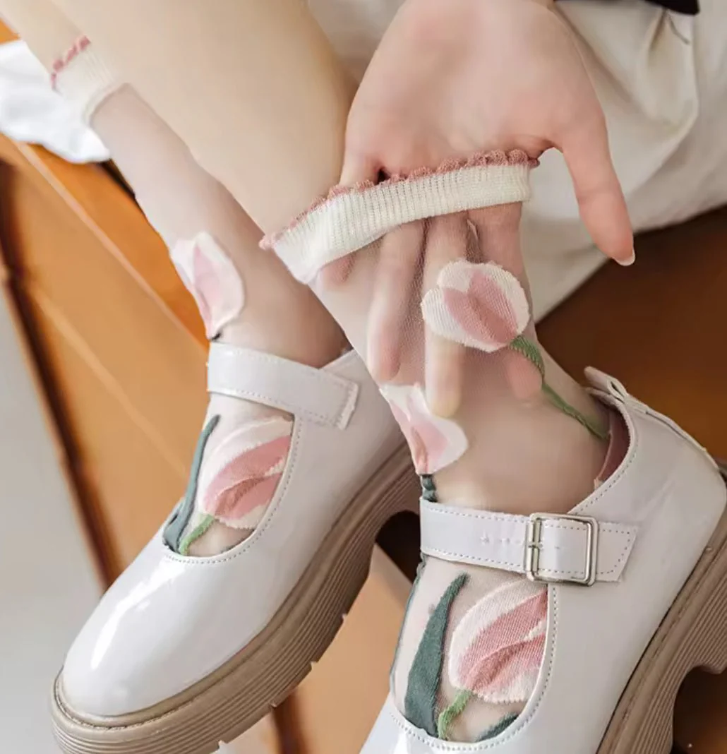 Crystal Tulip Mid Crew Socks - Maxi - Image 3