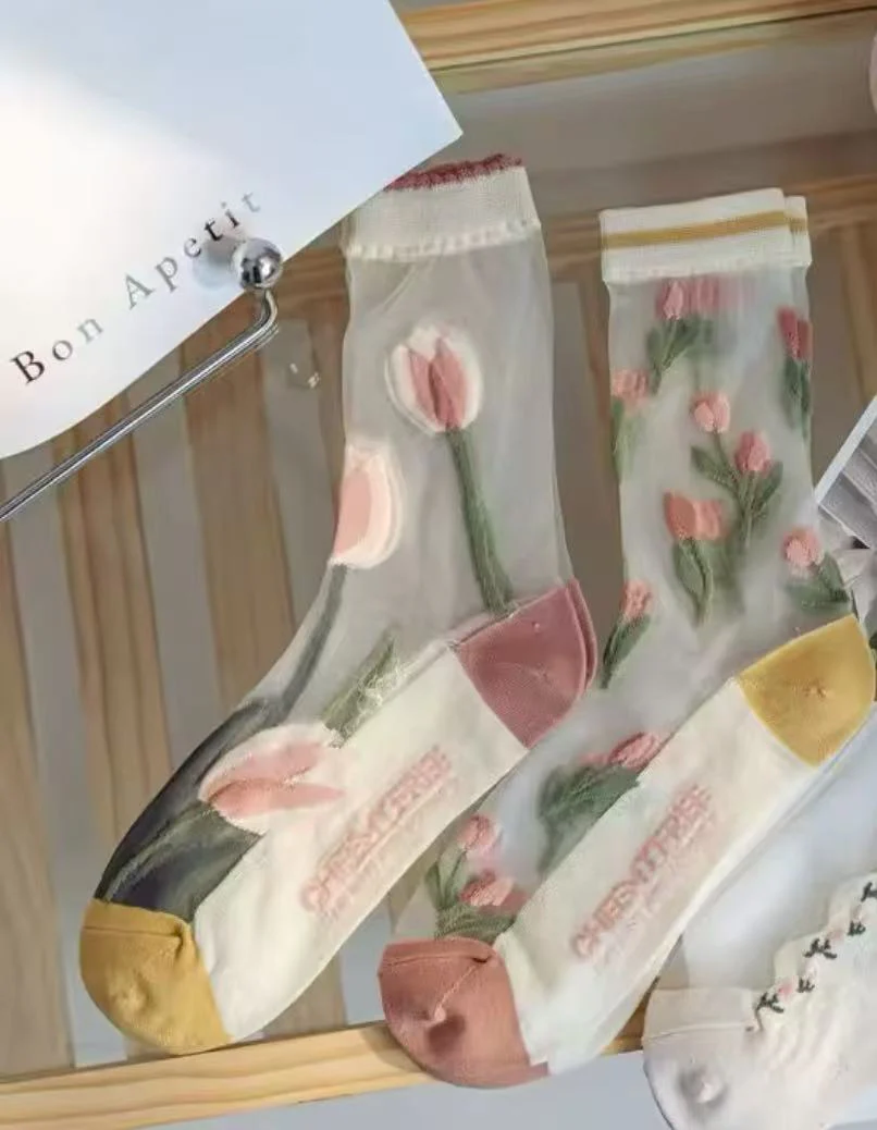 Crystal Tulip Mid Crew Socks - Maxi - Image 4
