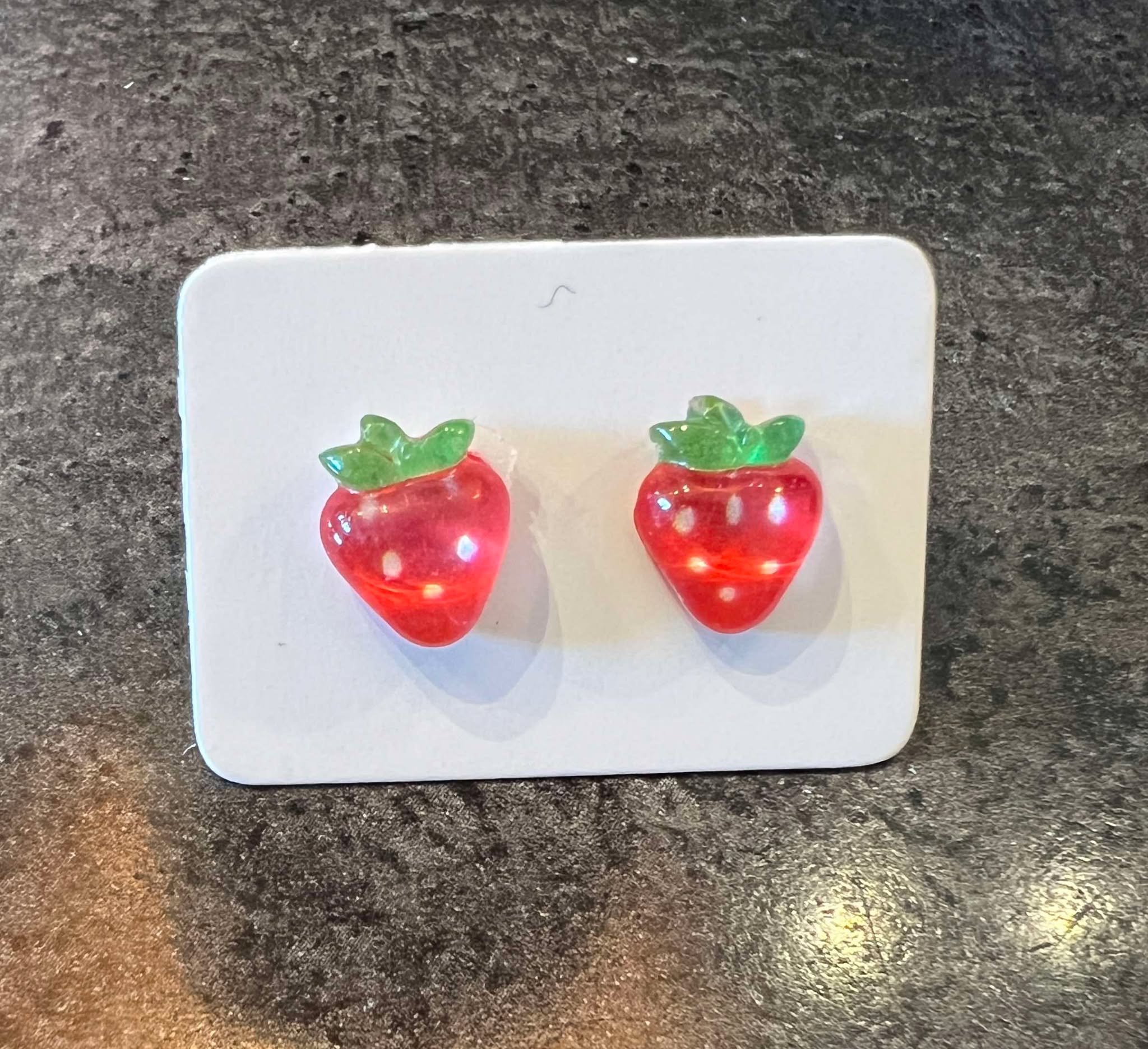 Cuties Mini Stud Earrings - Bright Red Strawberry