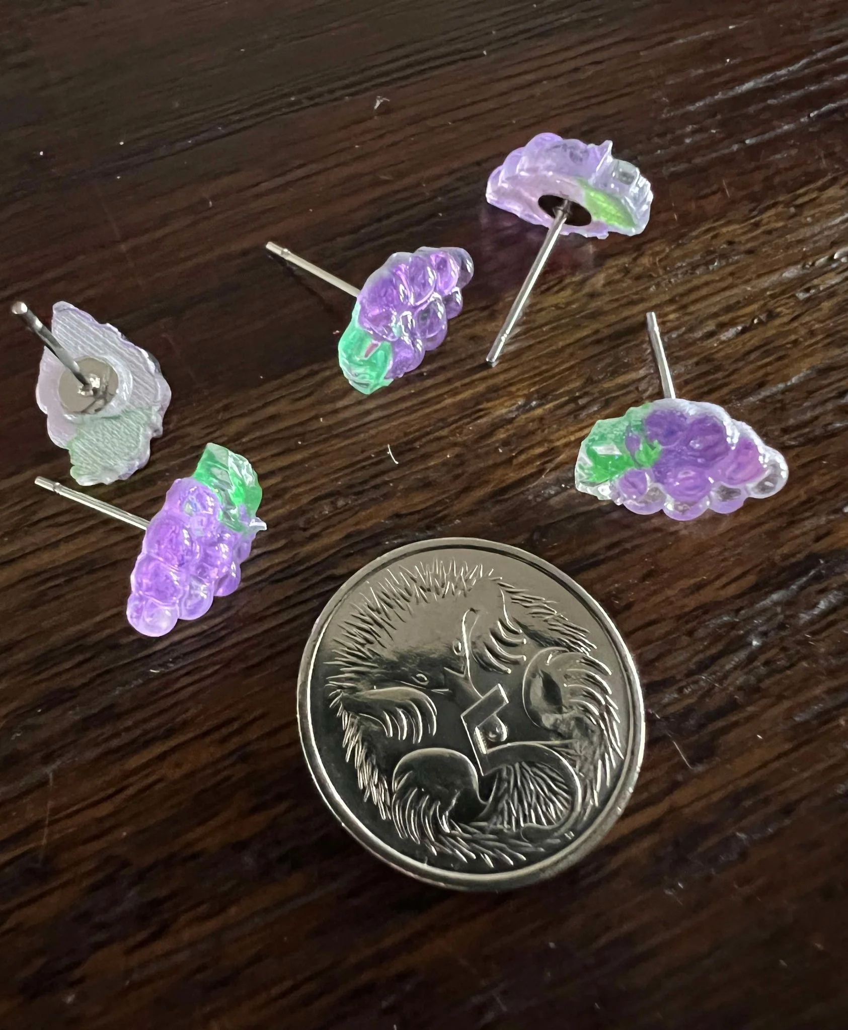 Cuties Mini Stud Earrings - Grapes - Image 3
