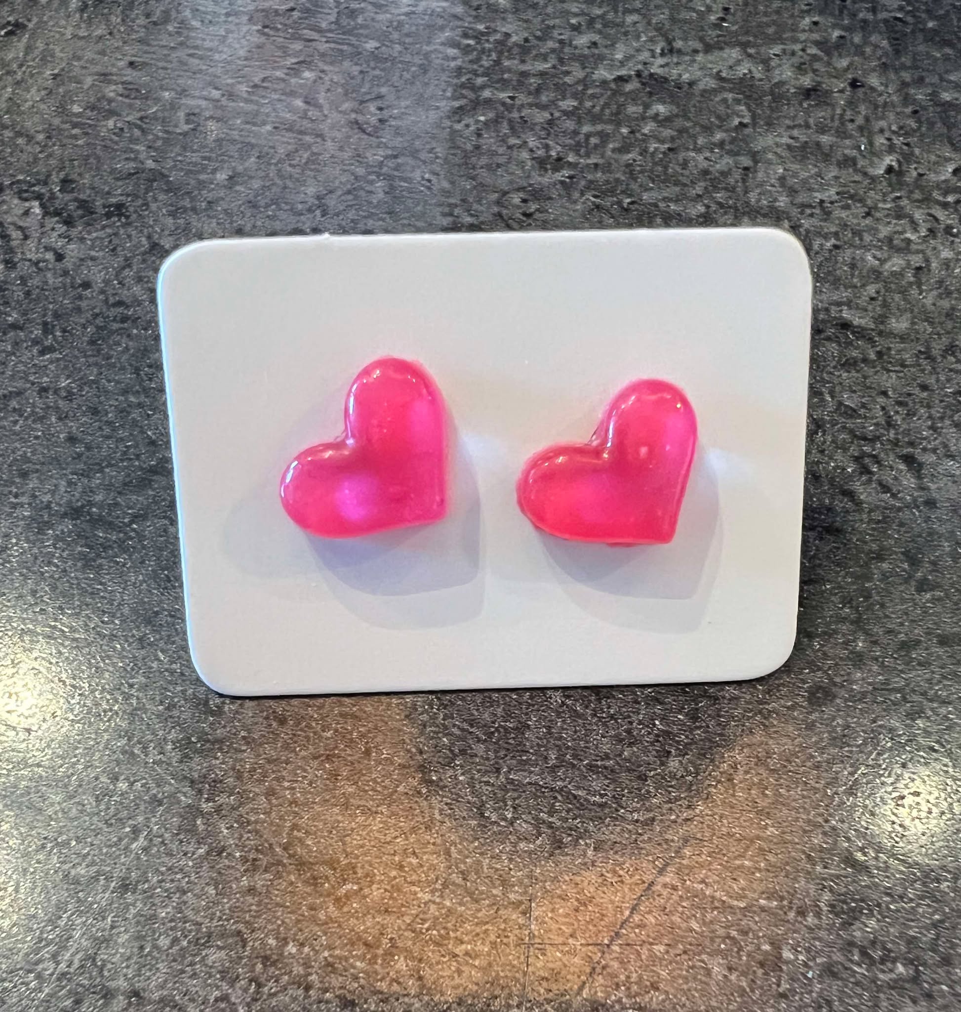 Cuties Mini Stud Earrings - Hot Pink Heart