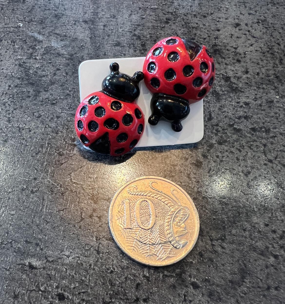 Cuties Statement Stud Earrings - Ladybug - Image 2
