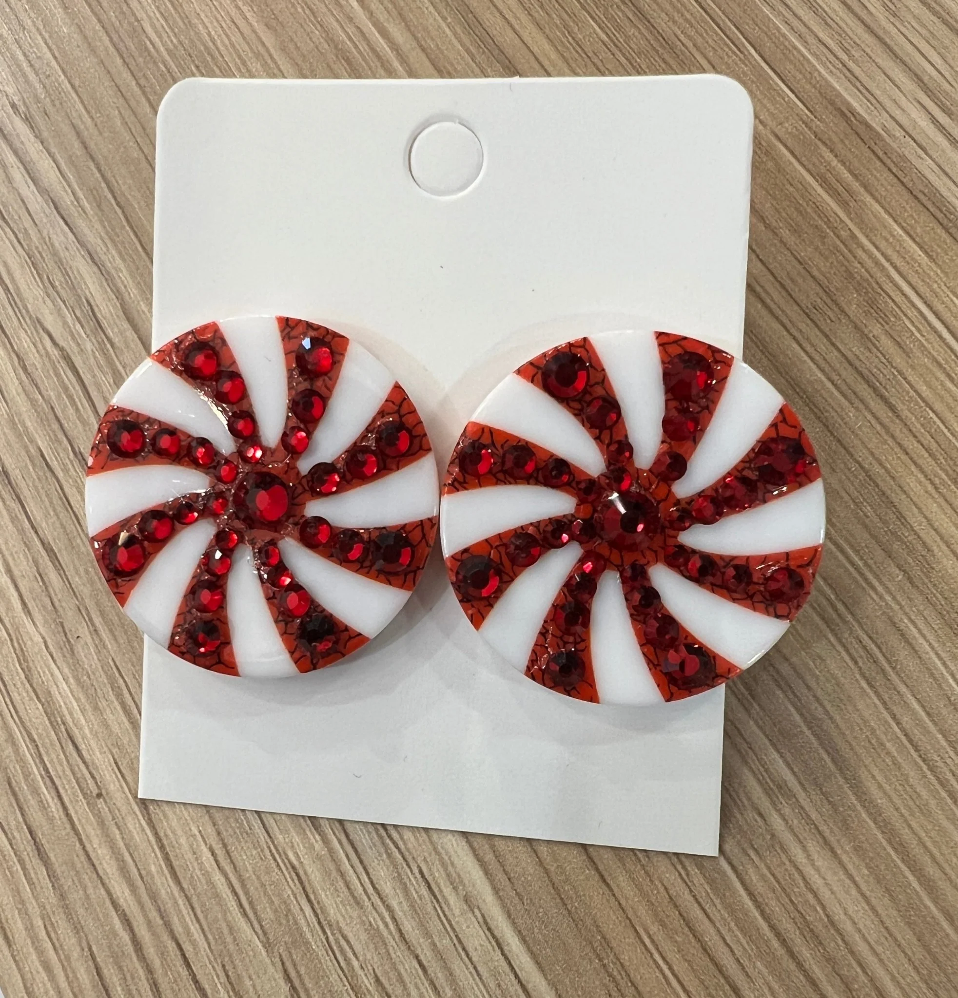 Cuties Statement Stud Earrings - Peppermint Pinwheels