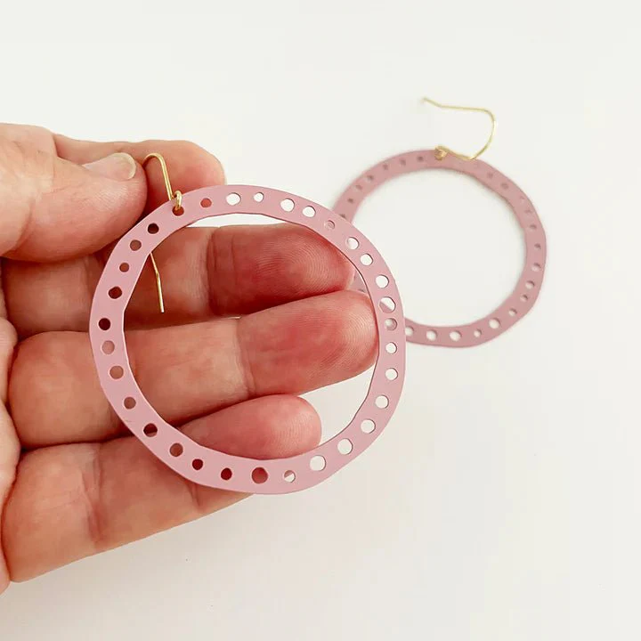 Denz + Co Dotty Hoops - Candy Pink - Image 2