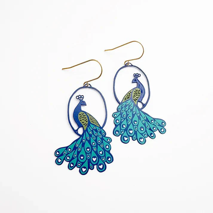 Denz + Co Peacock Earrings in Blues