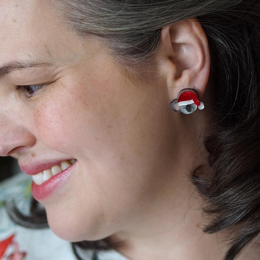 Erstwilder Aussie Christmas - Koala Claus Earrings - Image 2