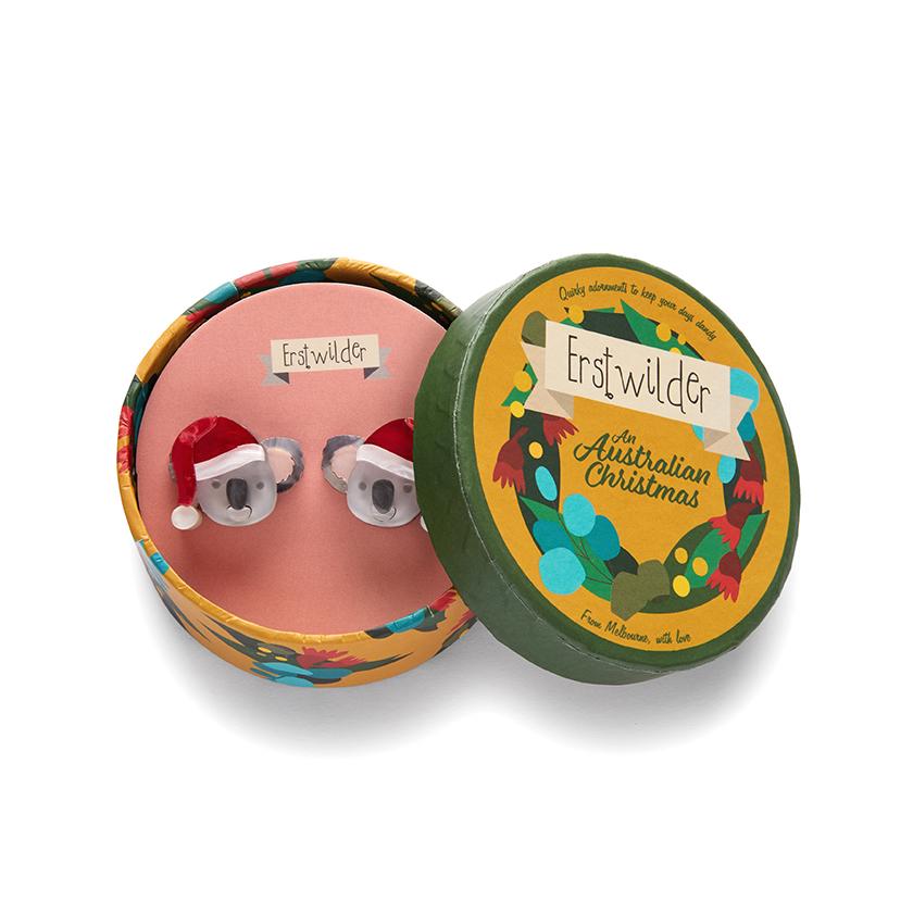 Erstwilder Aussie Christmas - Koala Claus Earrings - Image 3