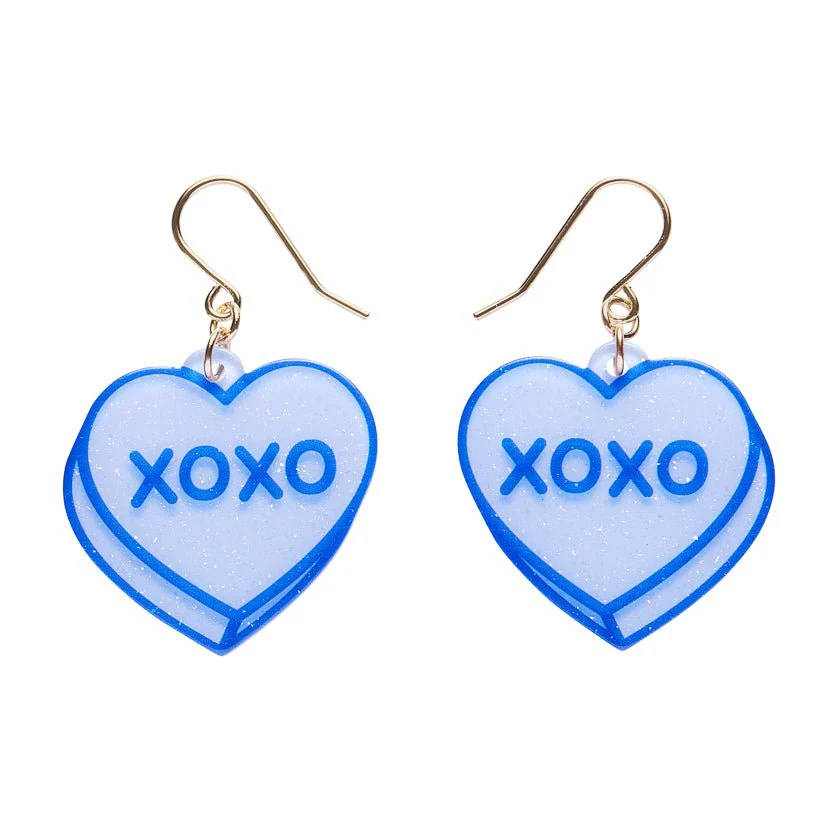 Erstwilder Essentials - Candy Heart Drop Earrings – Blue