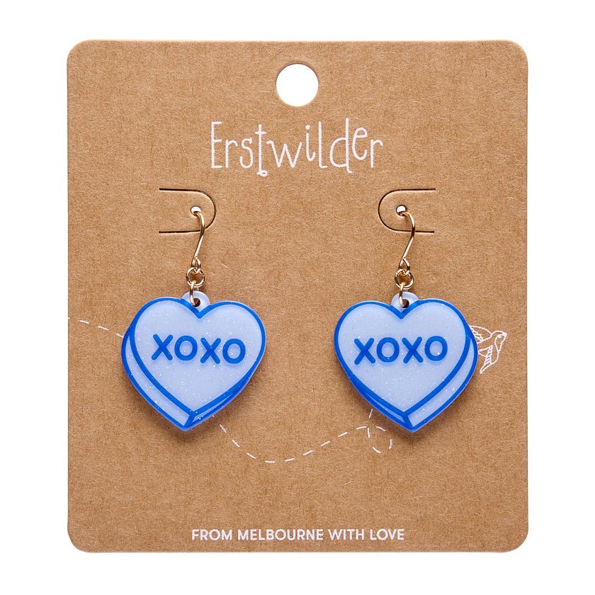 Erstwilder Essentials - Candy Heart Drop Earrings – Blue - Image 2