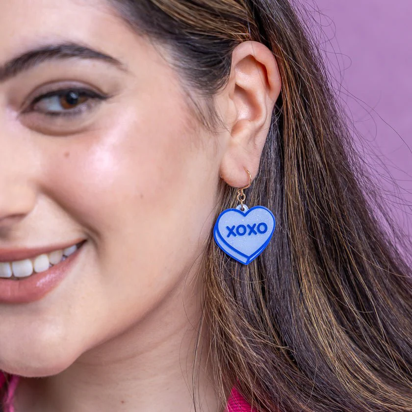 Erstwilder Essentials - Candy Heart Drop Earrings – Blue - Image 3