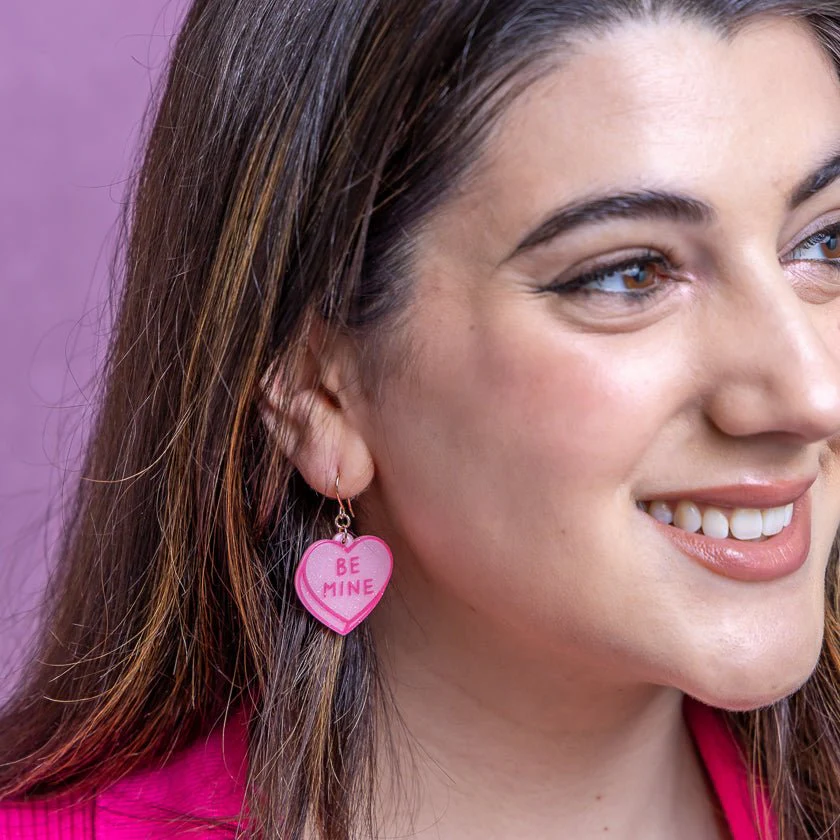 Erstwilder Essentials - Candy Heart Drop Earrings – Pink - Image 4