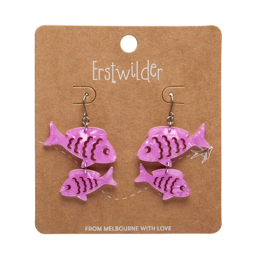 Erstwilder Great Barrier Reef - Fish Friends Drop Earrings - Pink - Image 2