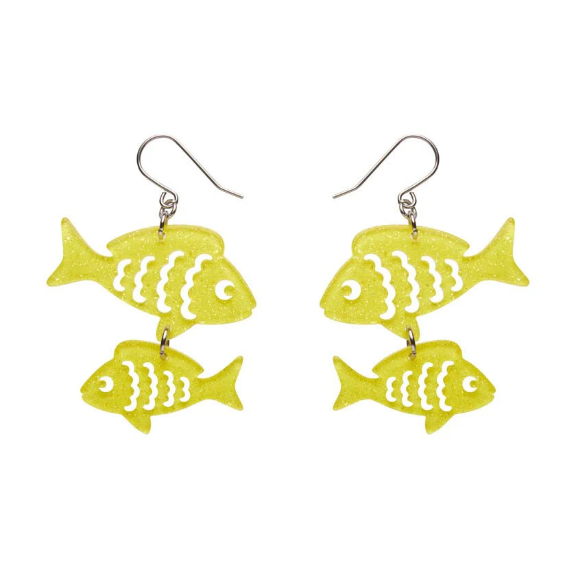Erstwilder Great Barrier Reef - Fish Friends Drop Earrings - Yellow