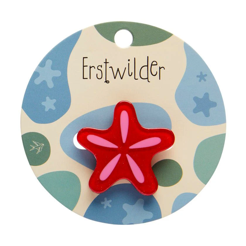 Erstwilder Great Barrier Reef - Red Starfish Simplified Mini Brooch - Image 2