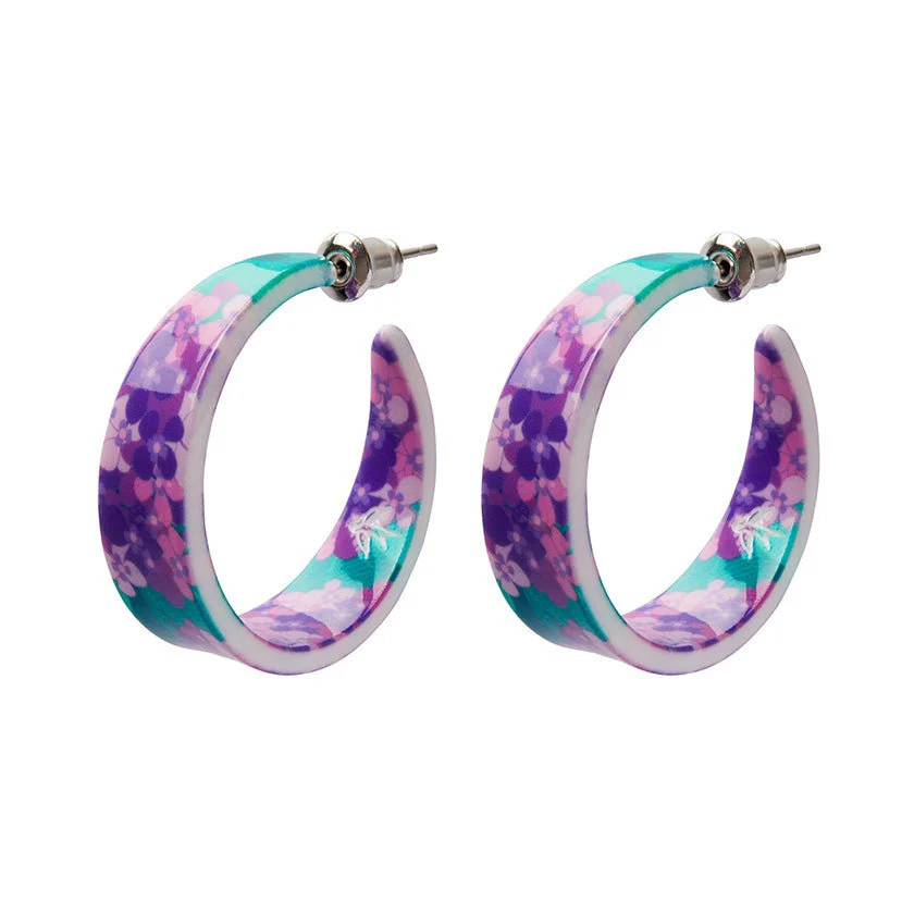 Erstwilder - Hydrangea Hoop Stud Earrings