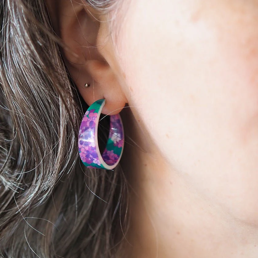 Erstwilder - Hydrangea Hoop Stud Earrings - Image 2