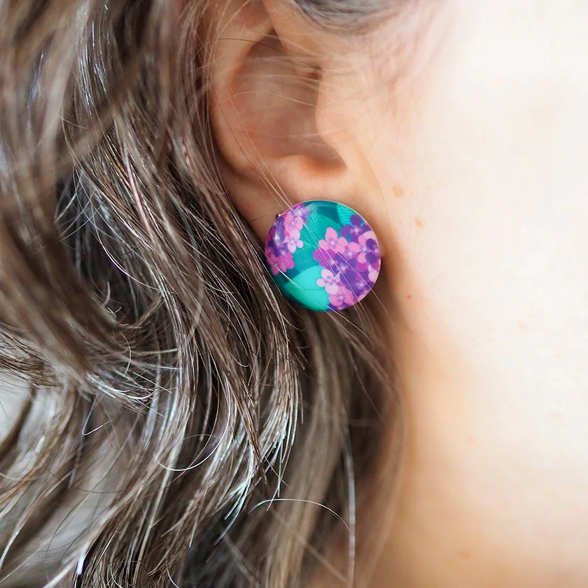 Erstwilder - Hydrangea Rounded Stud Earrings - Image 2