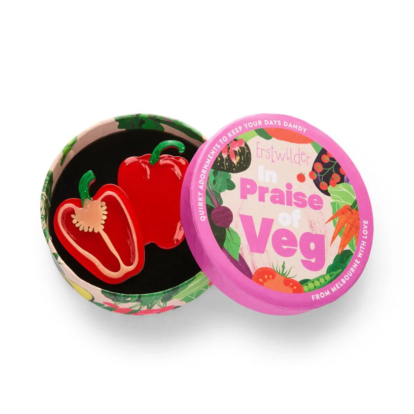 Erstwilder In Praise of Veg - Capsicum Crush Brooch - Image 3