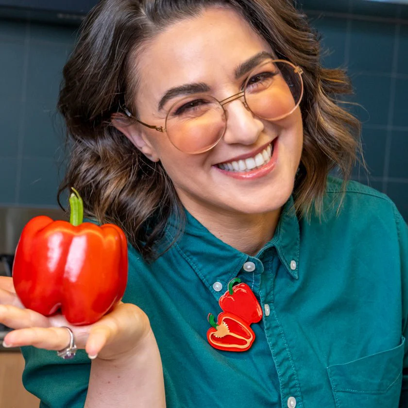 Erstwilder In Praise of Veg - Capsicum Crush Brooch - Image 4