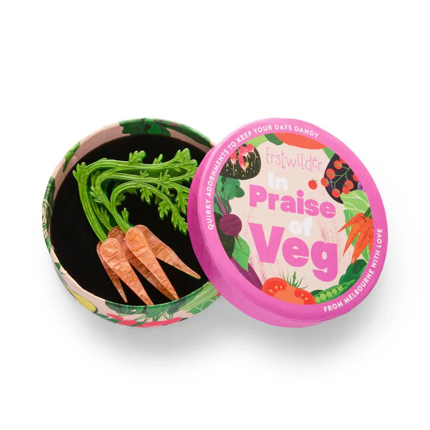 Erstwilder In Praise of Veg - Carrot Topper Brooch - Image 3