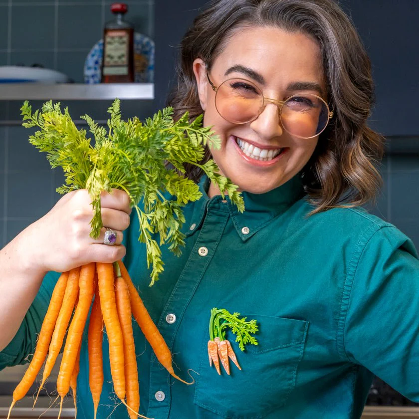 Erstwilder In Praise of Veg - Carrot Topper Brooch - Image 4
