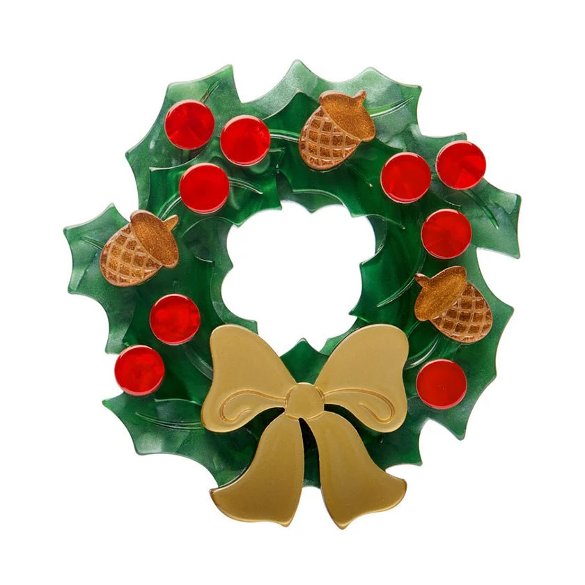 Erstwilder Merry Menagerie - Forest Wreath Brooch