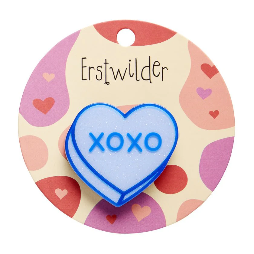 Erstwilder Sweet Valentine - Candy Heart Simplified Mini Brooch – Blue - Image 3