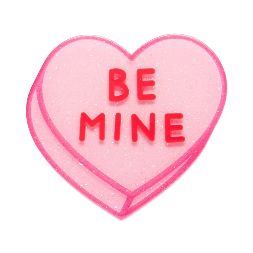 Erstwilder Sweet Valentine - Candy Heart Simplified Mini Brooch – Pink