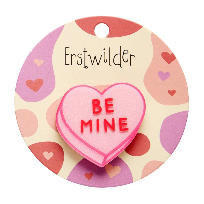 Erstwilder Sweet Valentine - Candy Heart Simplified Mini Brooch – Pink - Image 2
