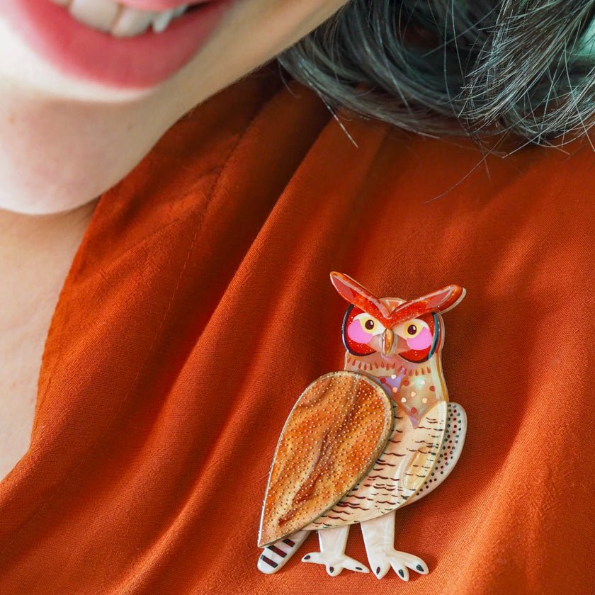 Erstwilder x Pete Cromer - The Grand Great Horned Owl Brooch - Image 2
