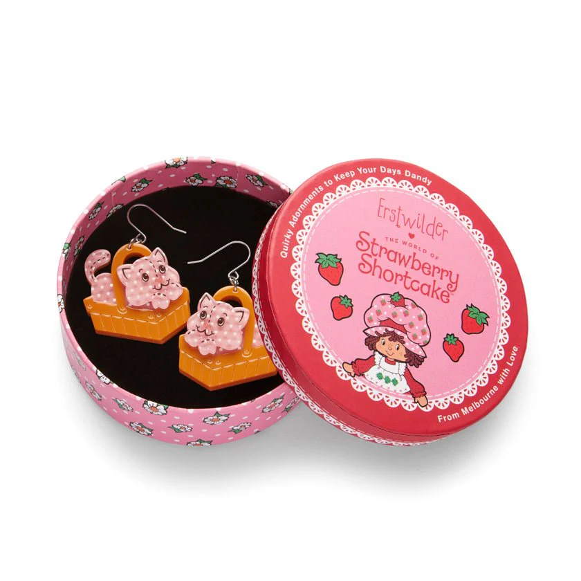 Erstwilder x Strawberry Shortcake - Cozy Custard Cat Drop Earrings - Image 4