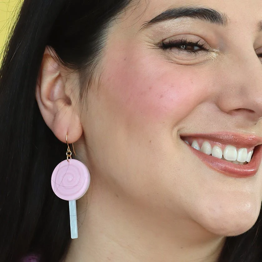 Erstwilder x Wonka - Lollypop Drop Earrings - Magenta - Image 4