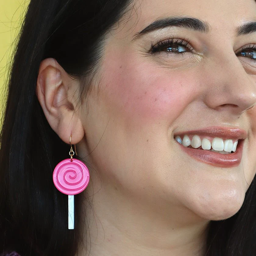 Erstwilder x Wonka - Lollypop Drop Earrings - Magenta - Image 2