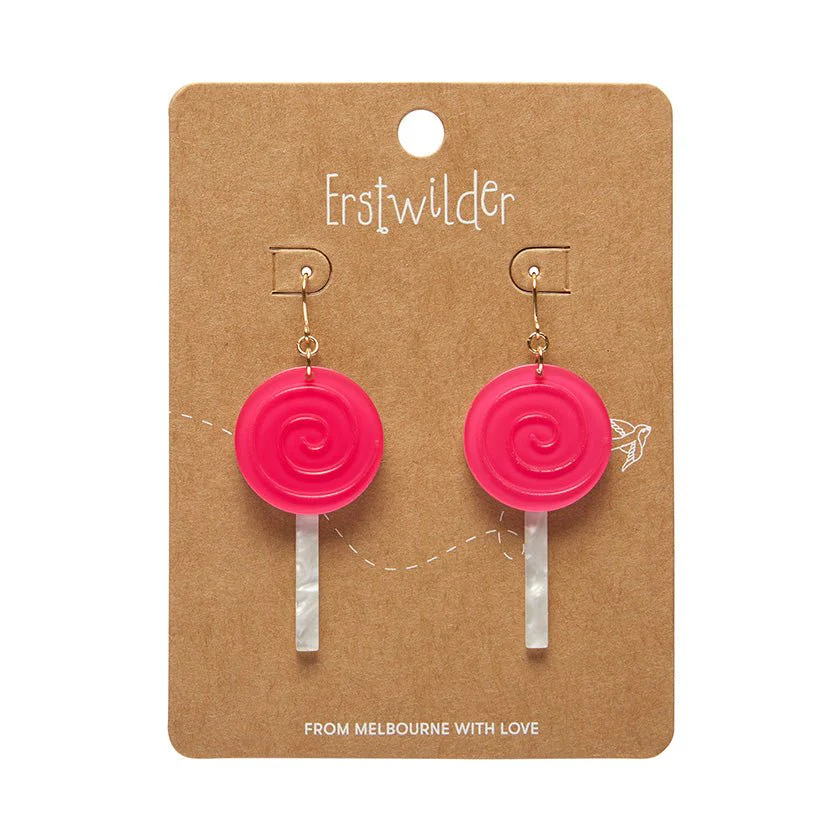 Erstwilder x Wonka - Lollypop Drop Earrings - Magenta - Image 3