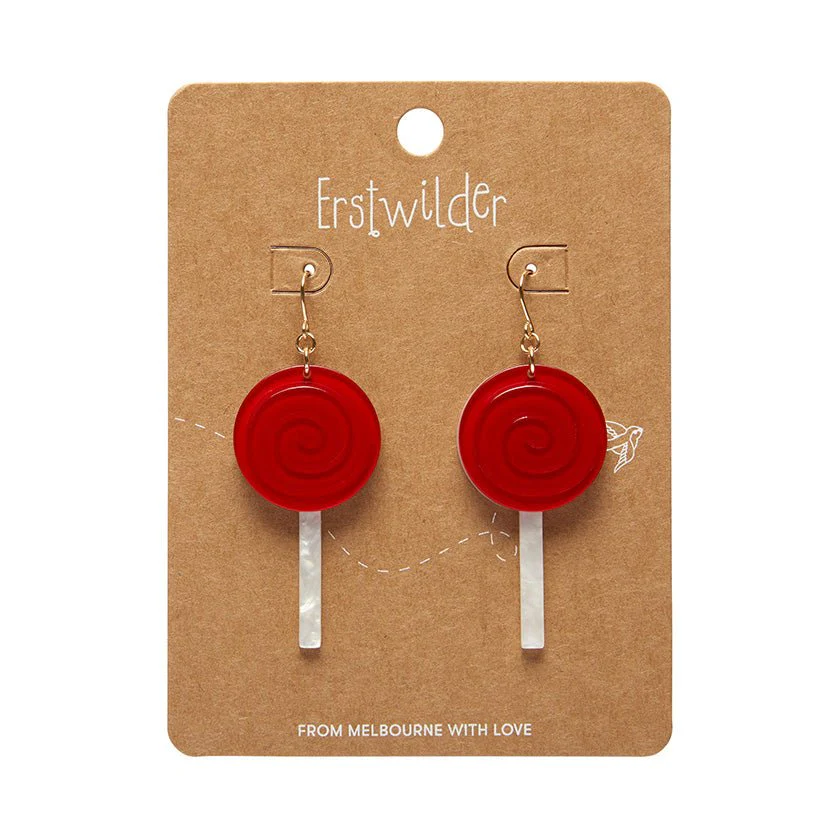 Erstwilder x Wonka - Lollypop Drop Earrings - Red - Image 2