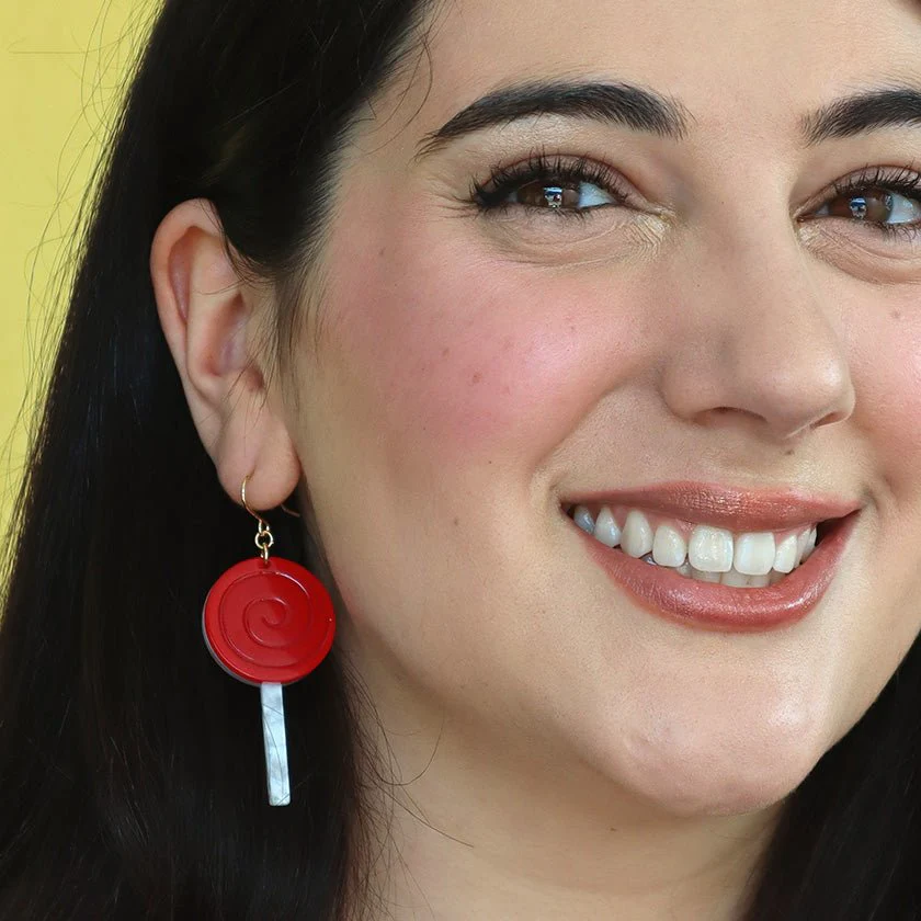 Erstwilder x Wonka - Lollypop Drop Earrings - Red - Image 3