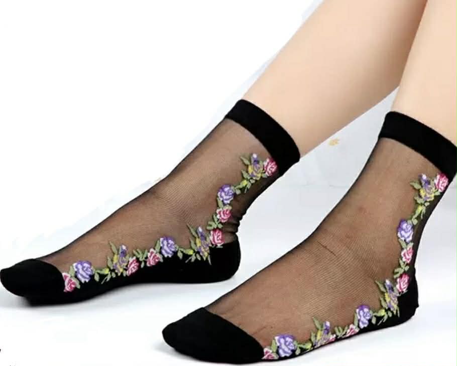 Flora Sheer Ankle Socks (8 Colours!) - Image 2