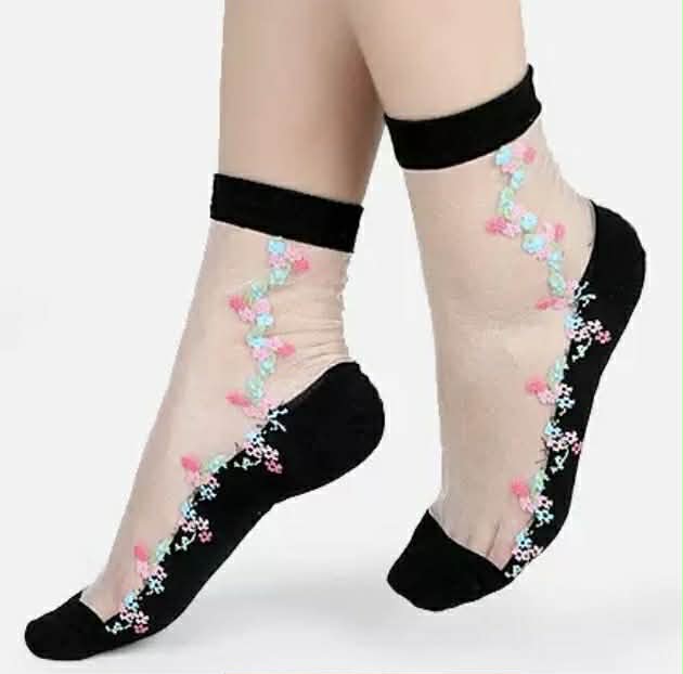 Flora Sheer Ankle Socks (8 Colours!) - Image 4
