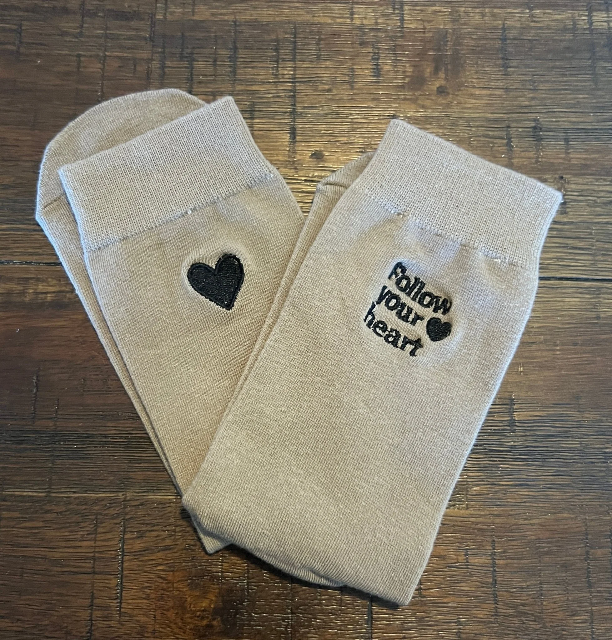 Follow Your Heart Crew Sock - Cream
