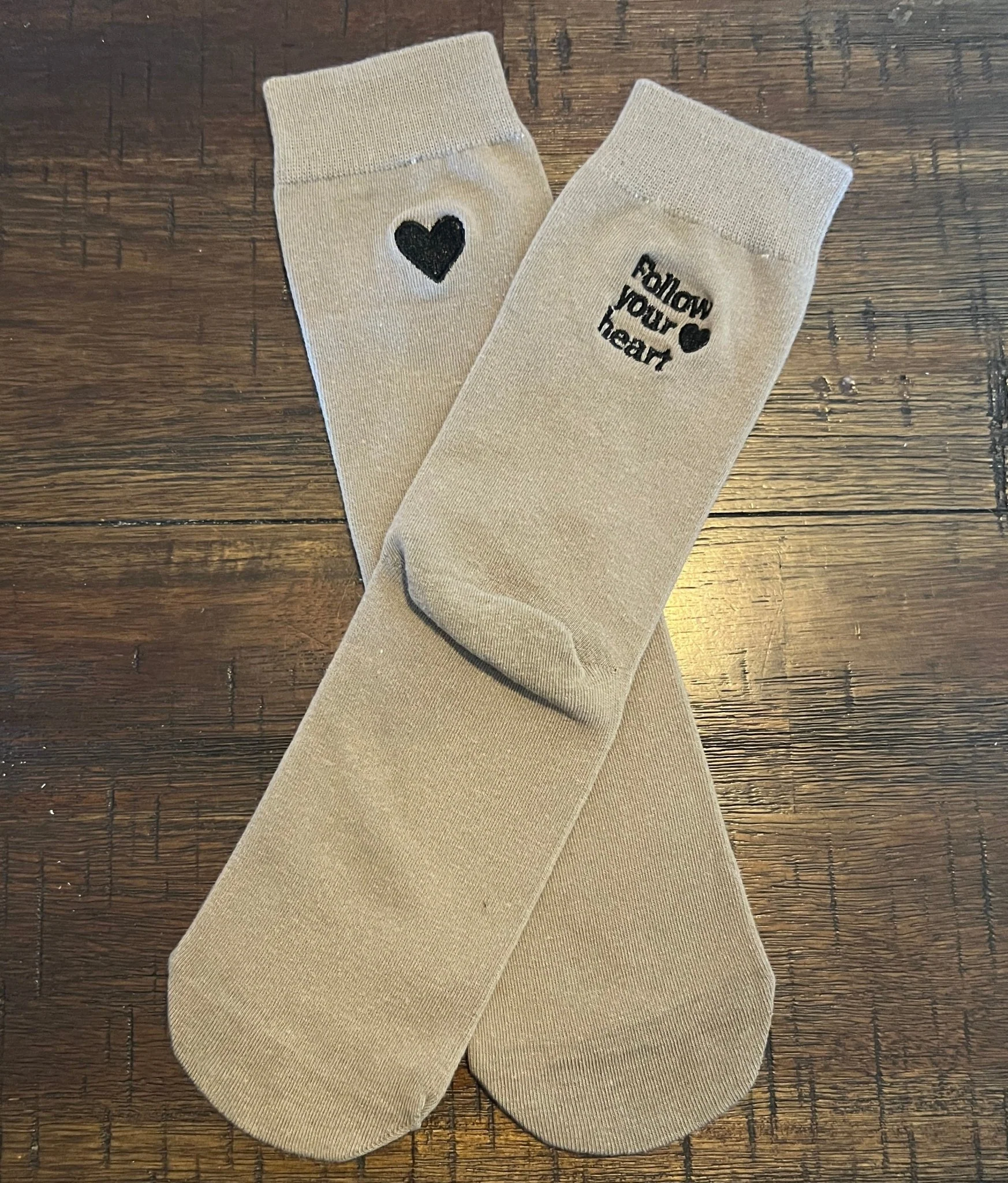 Follow Your Heart Crew Sock - Cream - Image 2