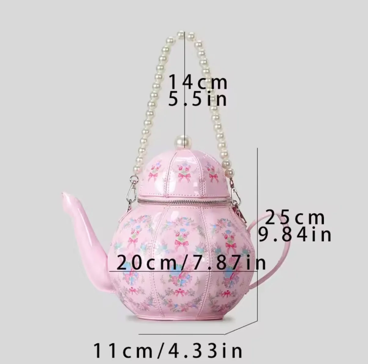 Gothic Tea Shop Teapot Handbag - Black - Image 5