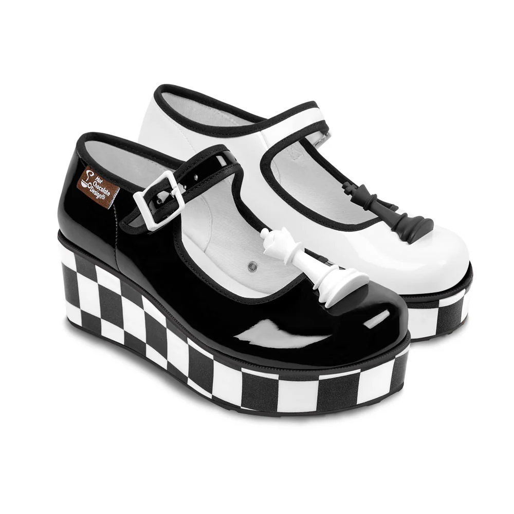Clearance Hot Chocolate Design Check Mates Platform - LAST PAIR - SIZE US6
