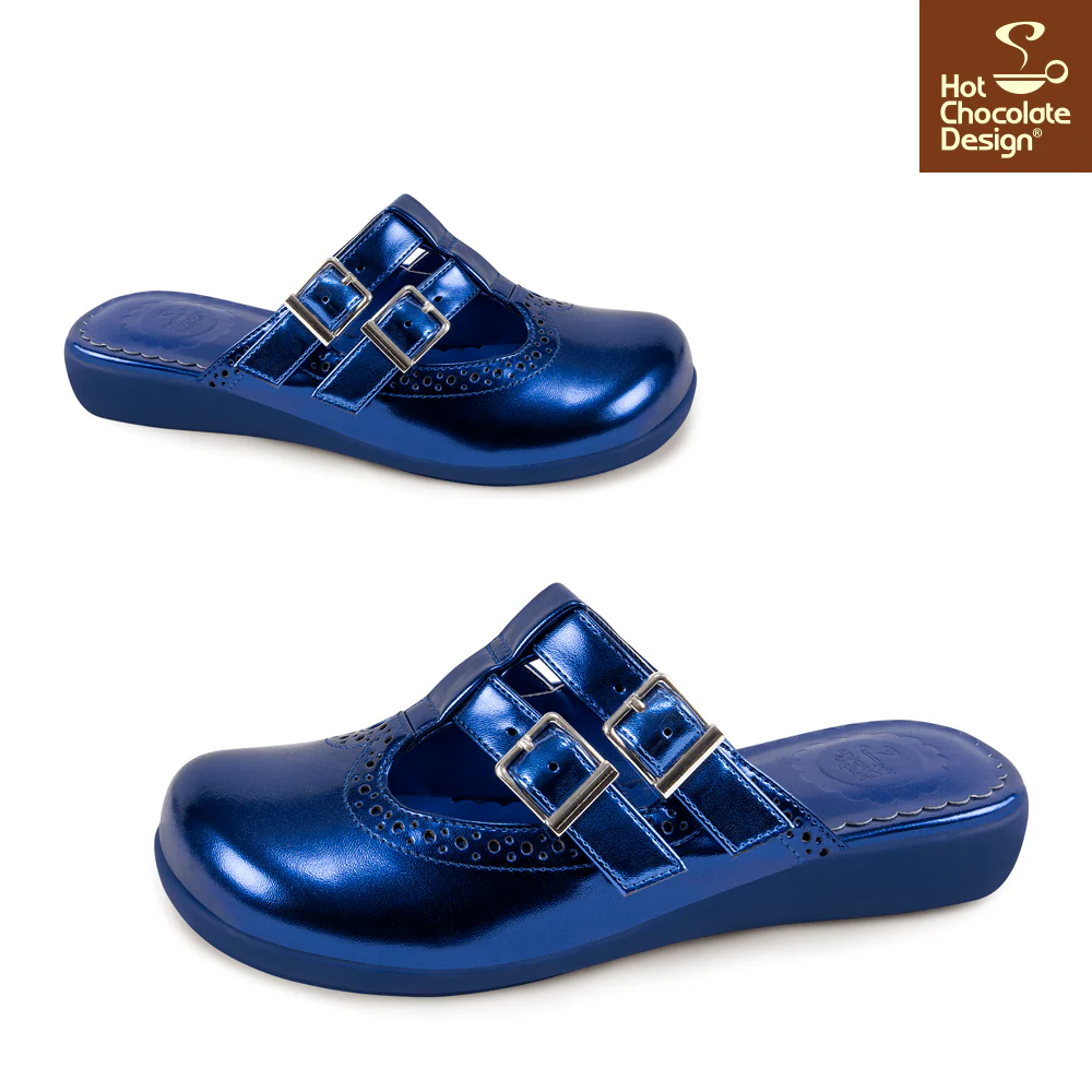Hot Chocolate Design Chrome Crush Blue Clogs - Image 3