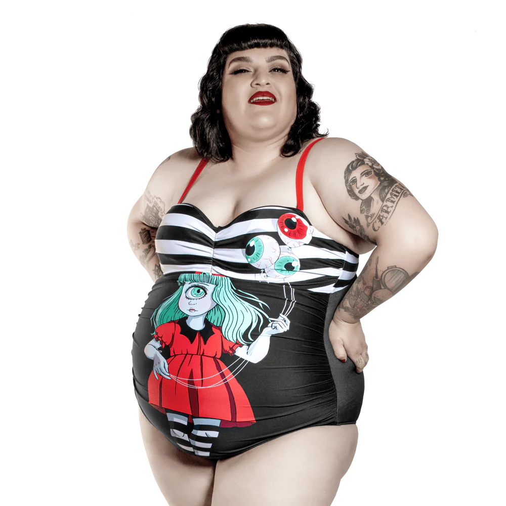 Clearance Hot Chocolate Design - Cyclop 50s Tank Style Swimsuit - Image 3