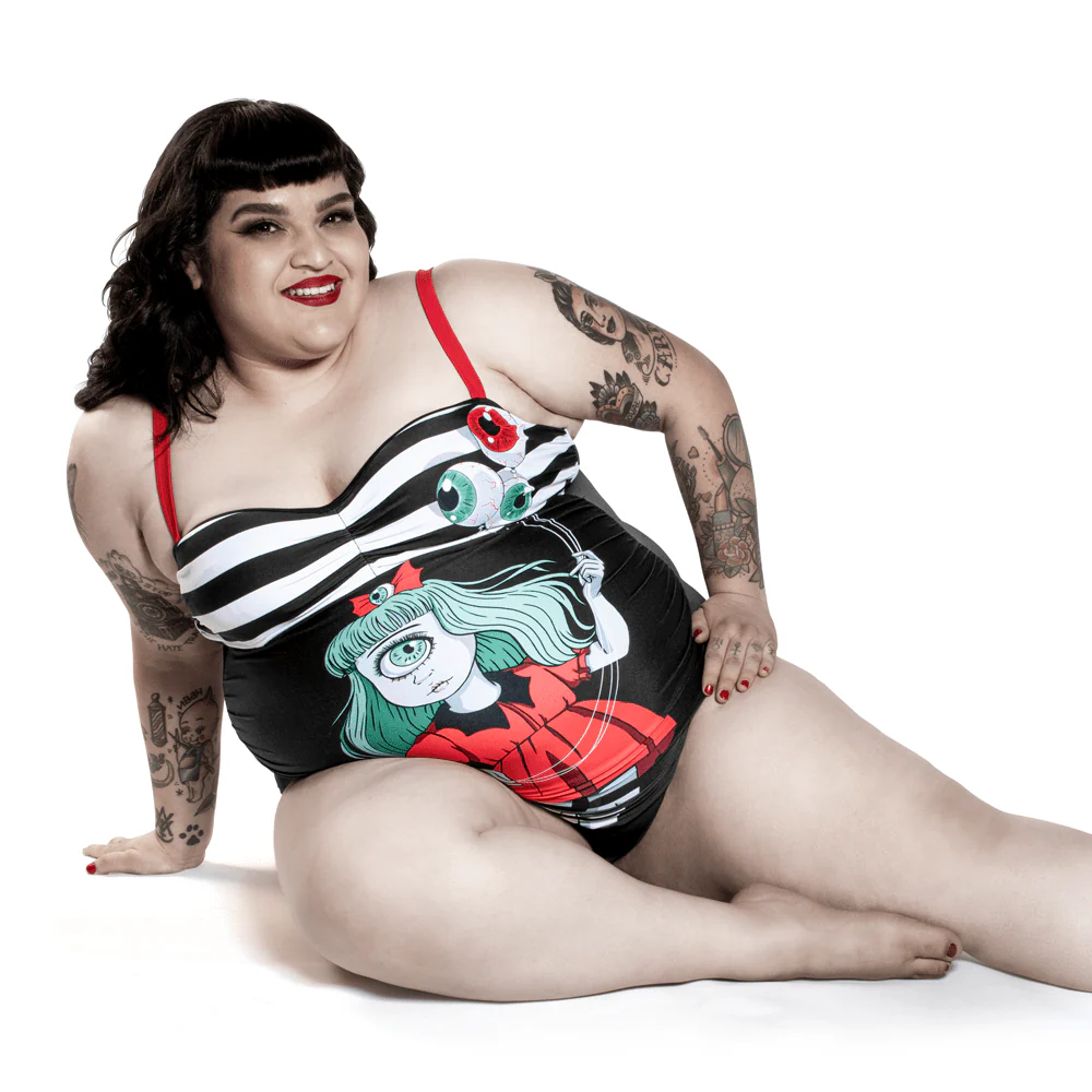 Clearance Hot Chocolate Design - Cyclop 50s Tank Style Swimsuit - Image 4