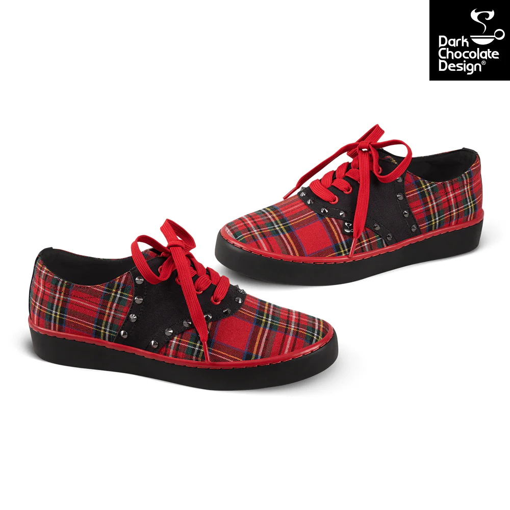 Hot Chocolate Design - Rebel Tartan Sneakers - Image 3