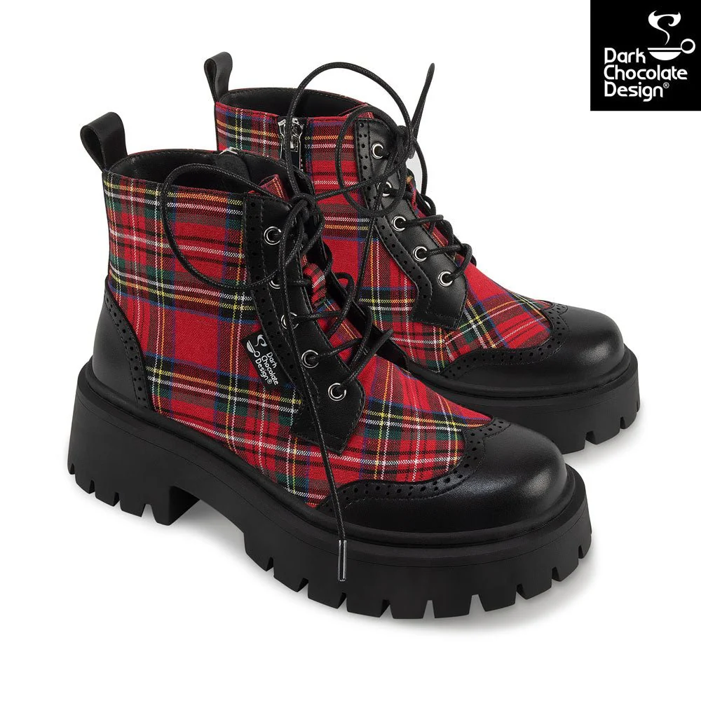 Hot Chocolate Design - Red Tartan Boots