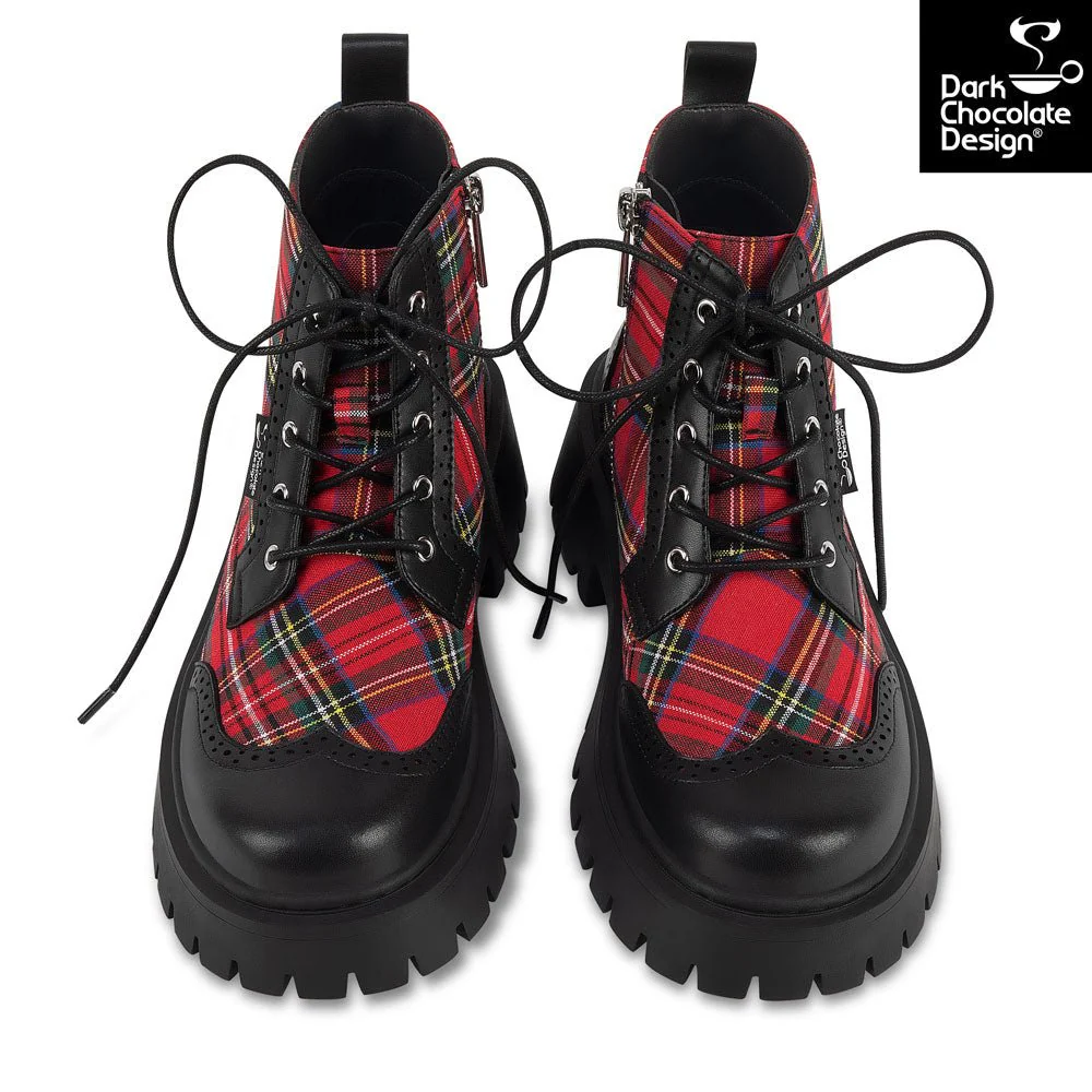 Hot Chocolate Design - Red Tartan Boots - Image 2